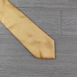 Charvet Men's 100% Silk Necktie Made in FRANCE Designer Solid Gold